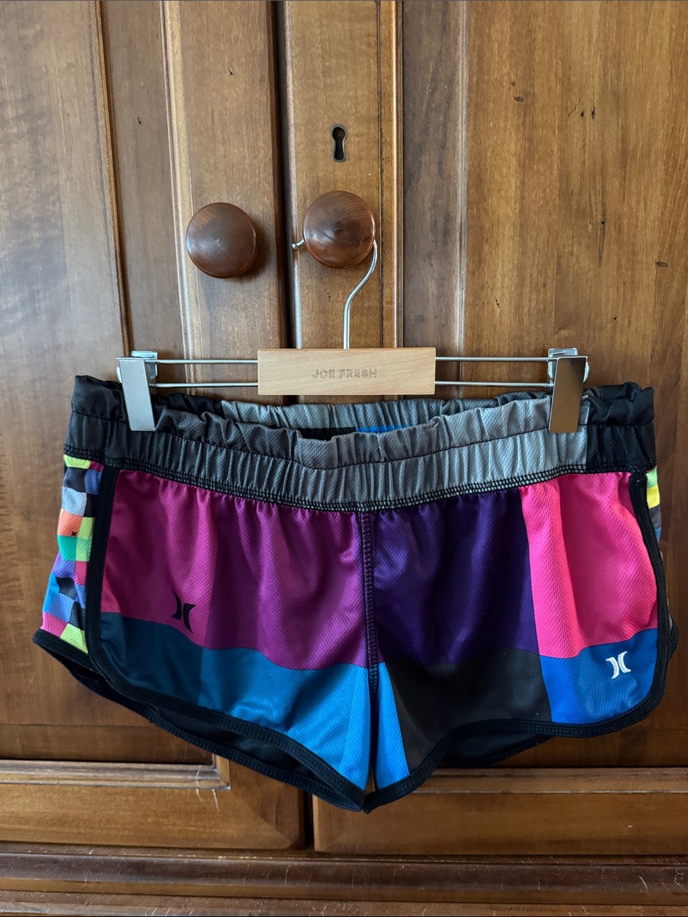 Hurley Women's Multicolor Athletic Shorts - Pink, Purple & Blue